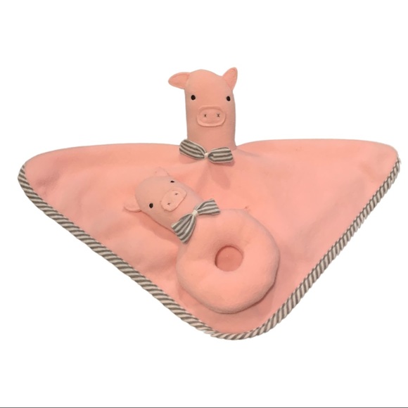 🎄Crate & Barrel plush pig rattle - Picture 7 of 11